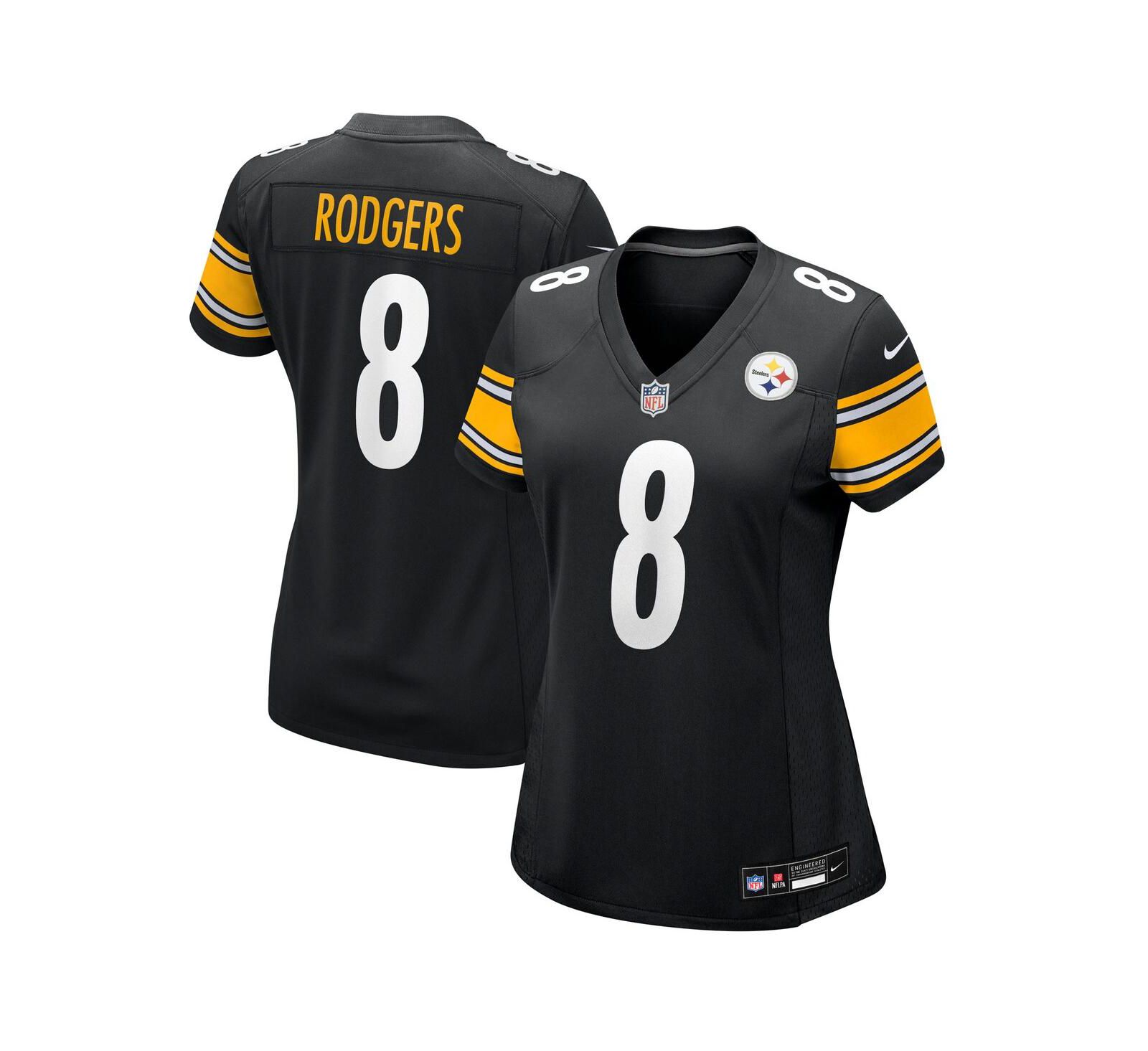Nike Женская игровая джерси Pittsburgh Steelers Aaron Rodgers черная