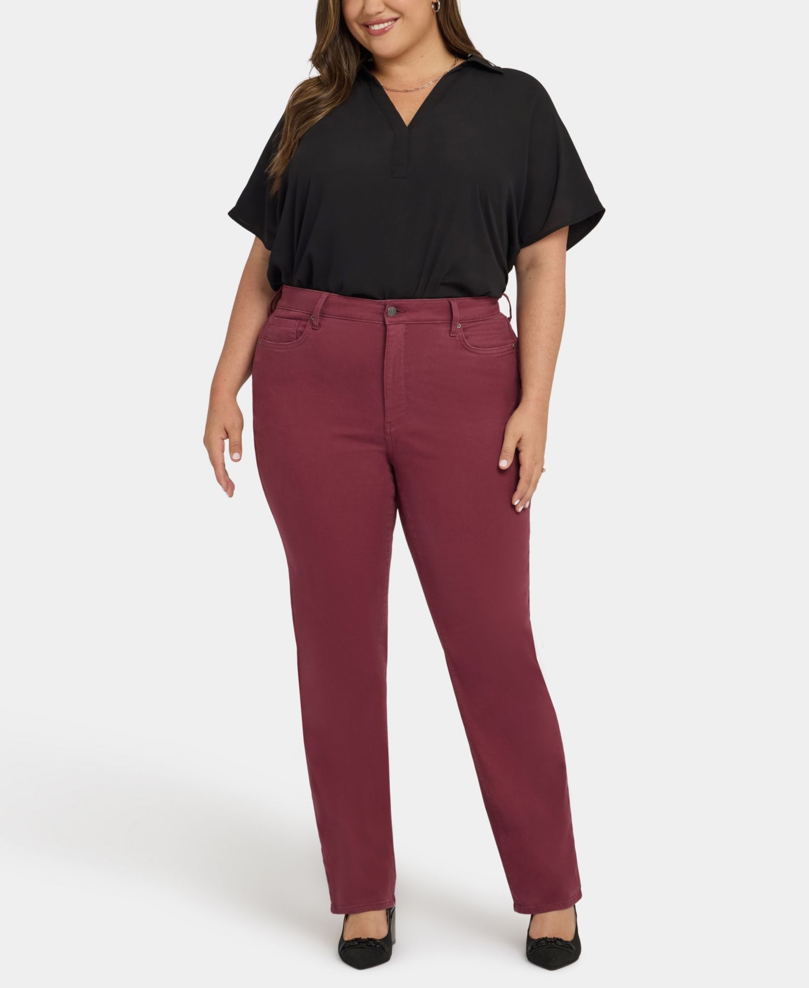 NYDJ Plus Size High Rise Marilyn Straight Jeans