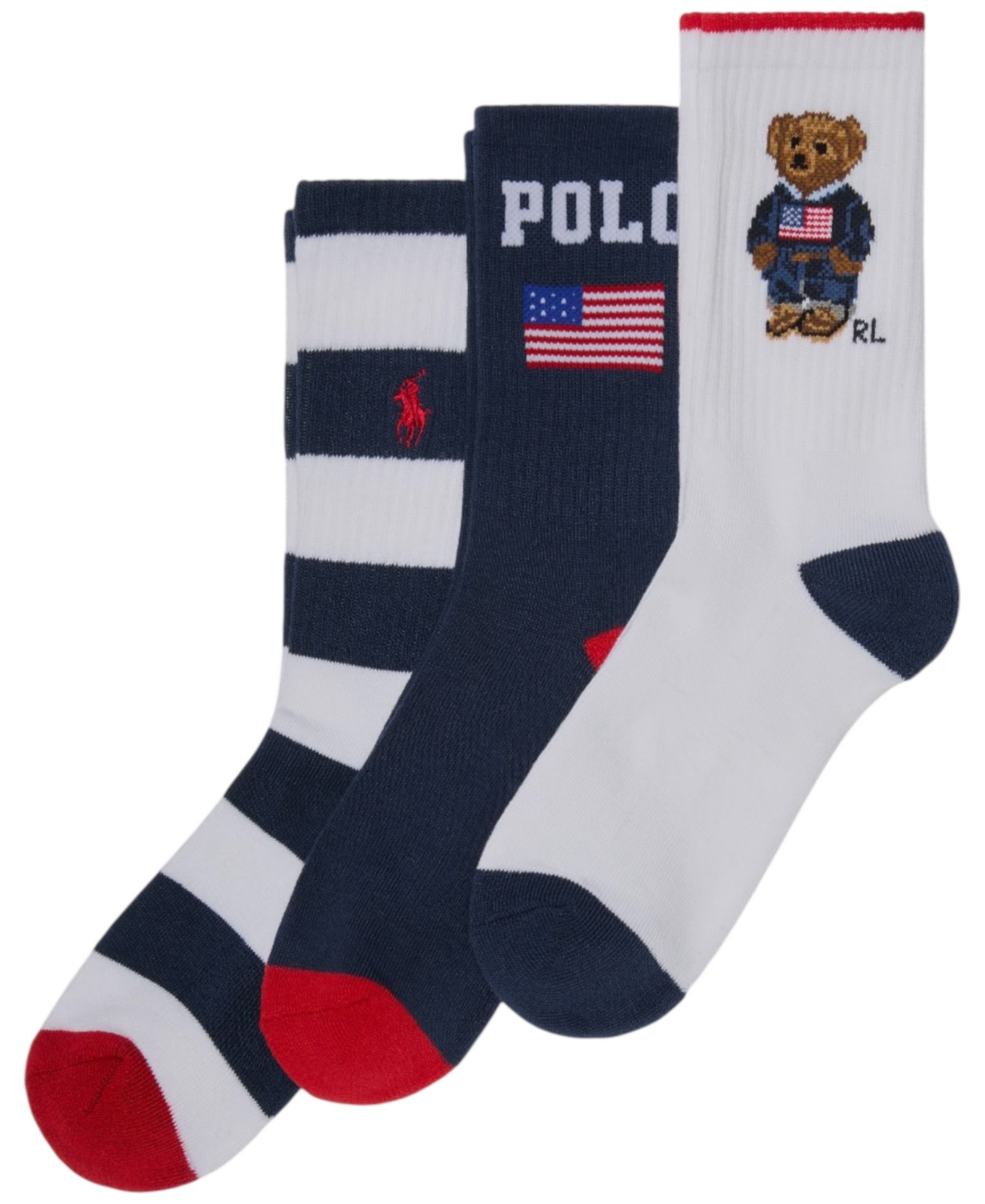 Детские носки Polo Ralph Lauren Americana Bear, набор 3 шт
