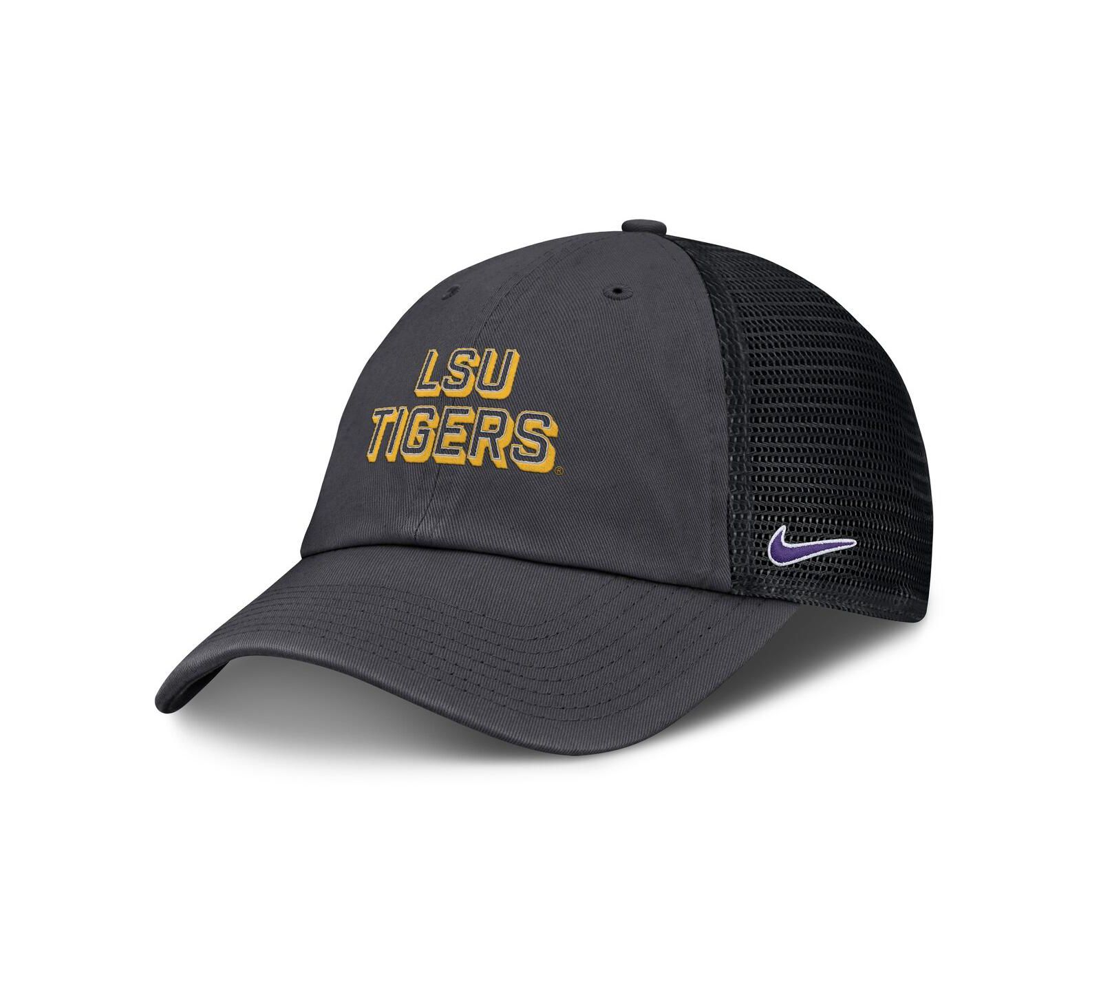 Мужская кепка Nike Anthracite LSU Tigers 2025 Gameday On-Field Club Adjustable Trucker