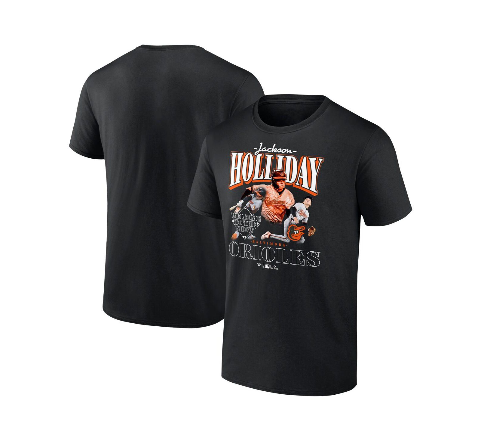 Мужская футболка Fanatics Mto Label Jackson Holliday Black Baltimore Orioles