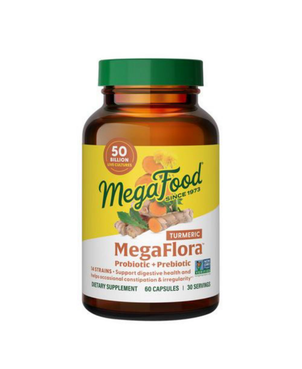 MegaFood MegaFlora Пробиотик с куркумой, 60 капсул