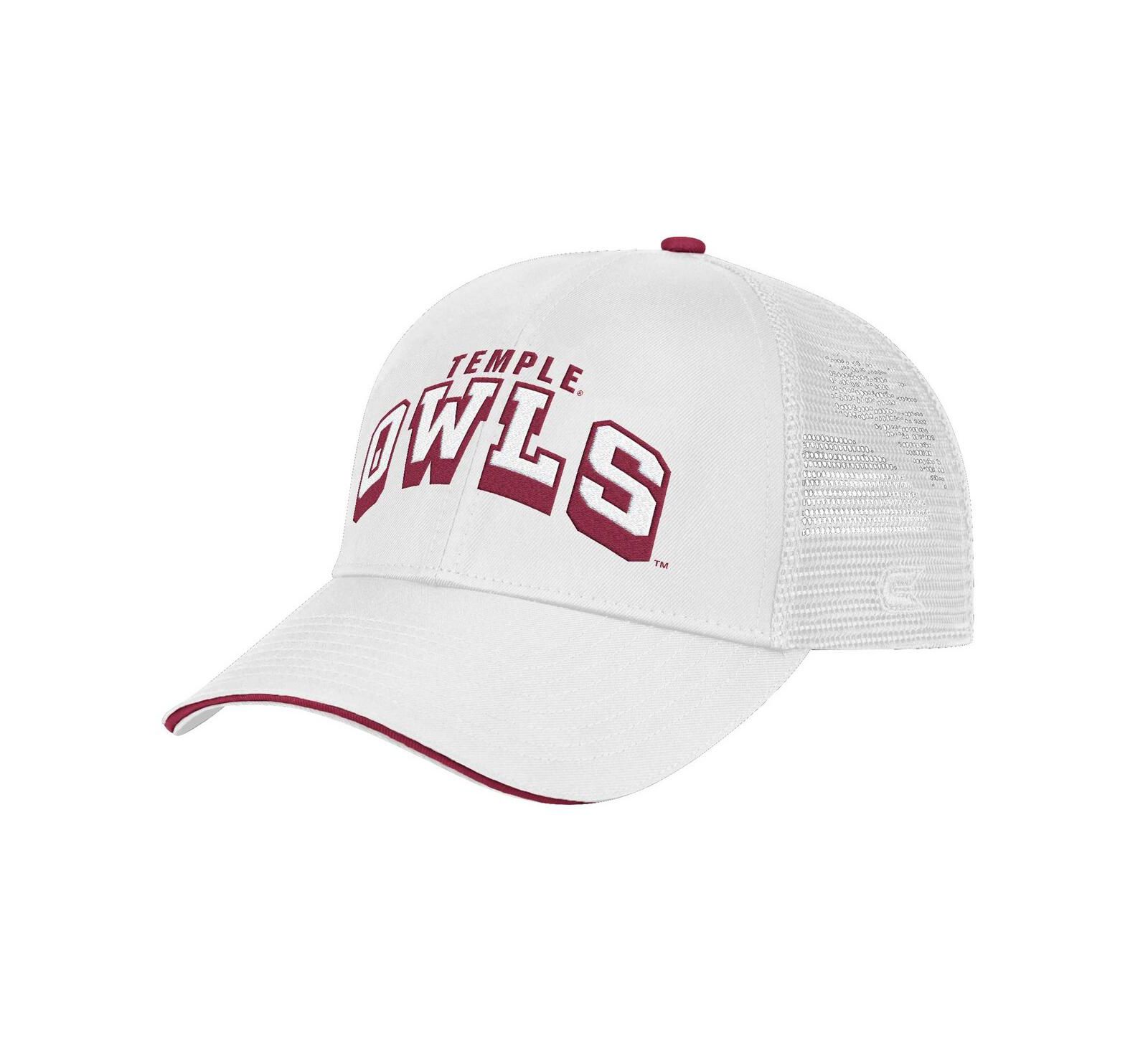 Мужская бейсболка Colosseum Men's White Temple Owls Wyatt Adjustable