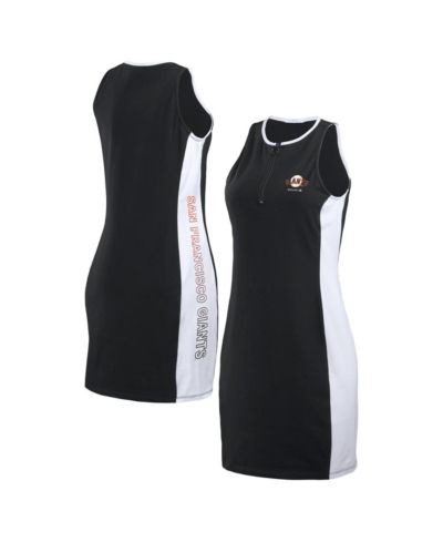 Женское платье WEAR by Erin Andrews Black San Francisco Giants Color Block Quarter-Zip Sleeveless