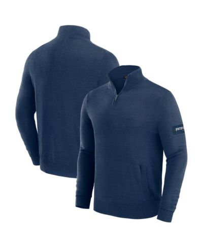 J. Palmer Men's Navy New England Patriots Franchise Quarter-Zip Sweater