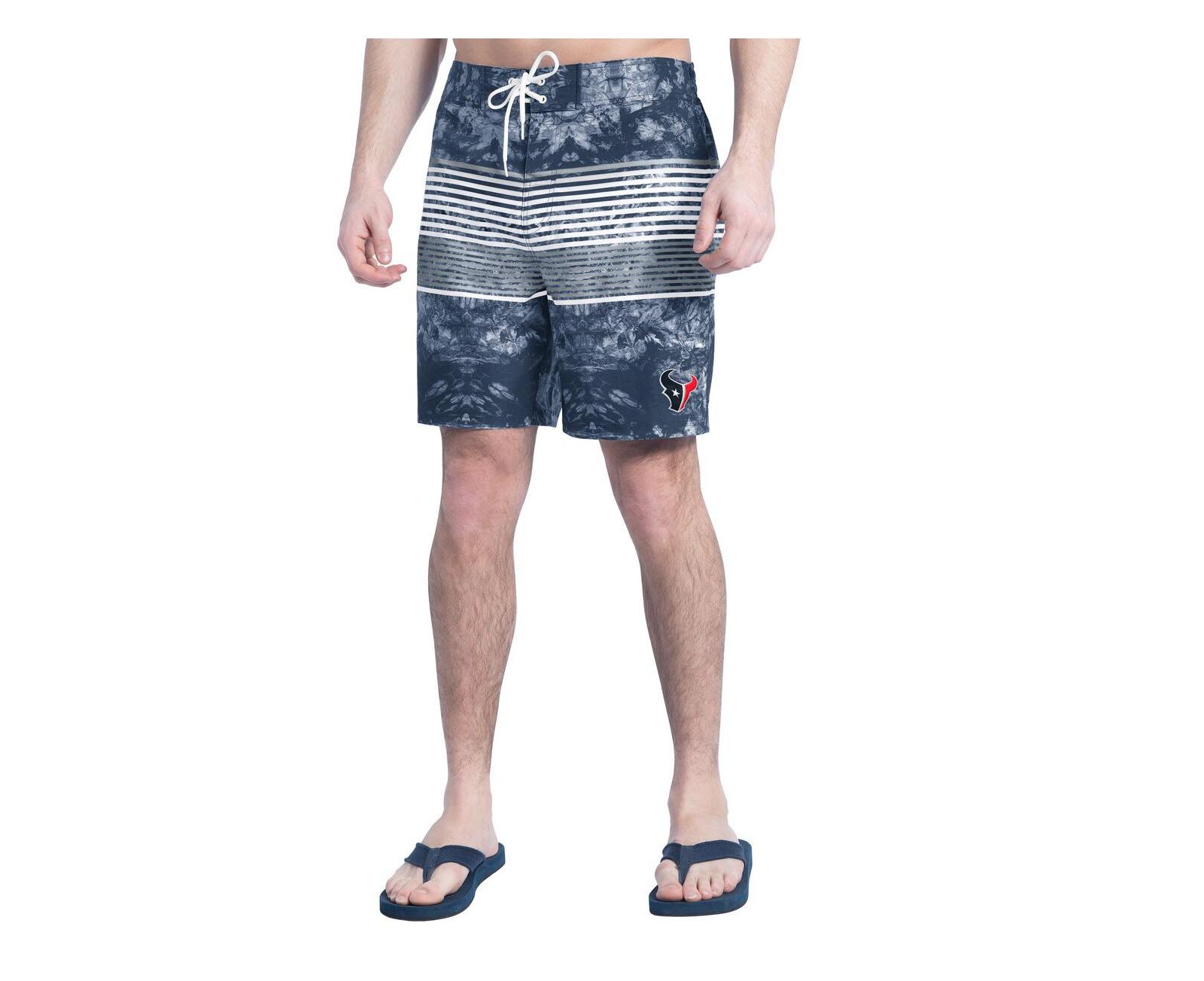 G-III Sports by Carl Banks Men's Navy/Gray Houston Texans Horizon Volley Swim Shorts