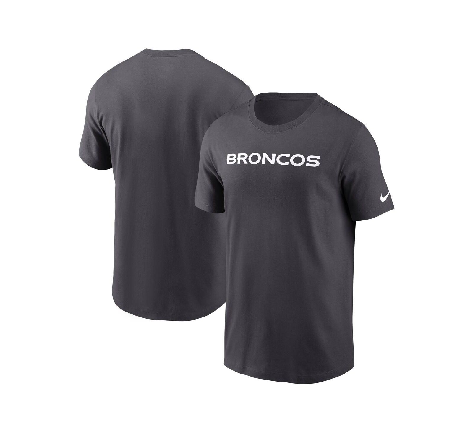 Nike Men's Anthracite Denver Broncos Primetime Wordmark Essential T-Shirt