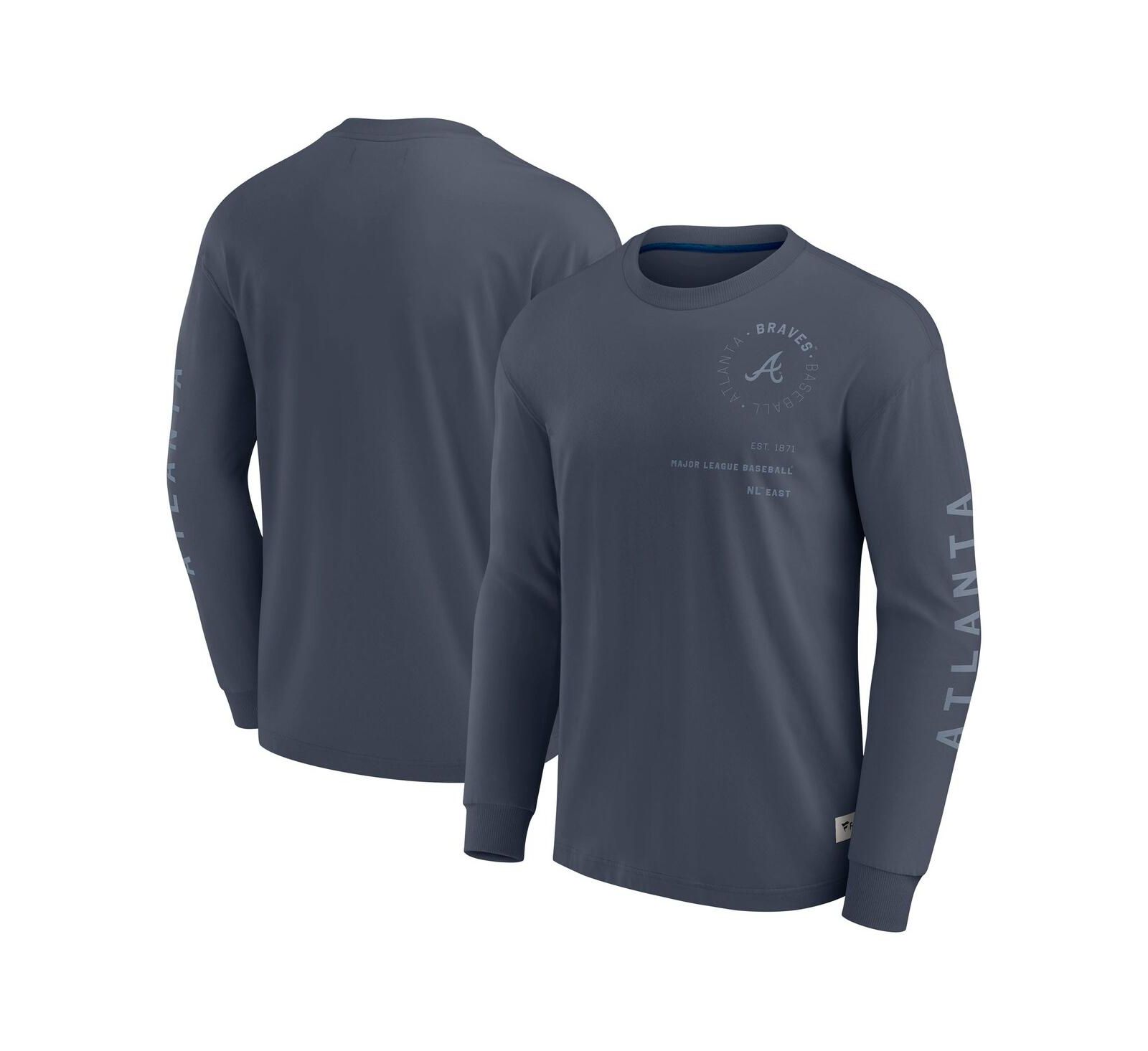 Fanatics Мужская футболка с длинным рукавом Atlanta Braves Elements Future Ground Tonal Info, синяя