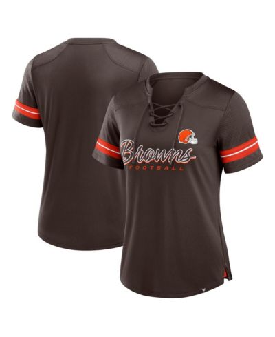 Женская футболка Fanatics Brown Cleveland Browns Play Script с шнуровкой