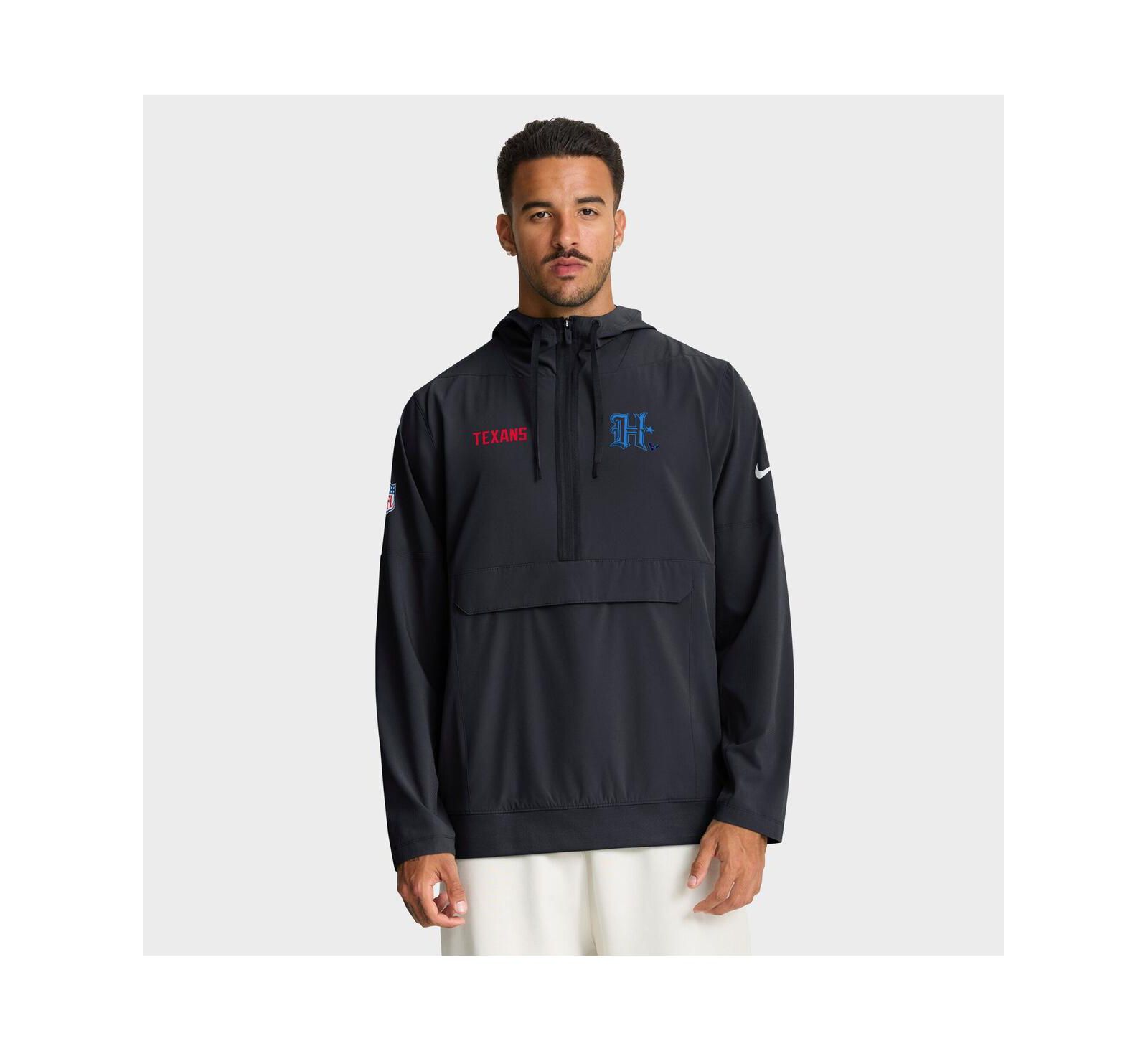 Nike Men's Navy Houston Texans Sideline Alt Pack Anorak Half-Zip Hoodie Jacket
