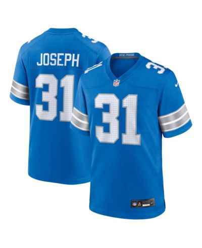 Nike Men's Kerby Joseph Blue Detroit Lions Team Game Jersey