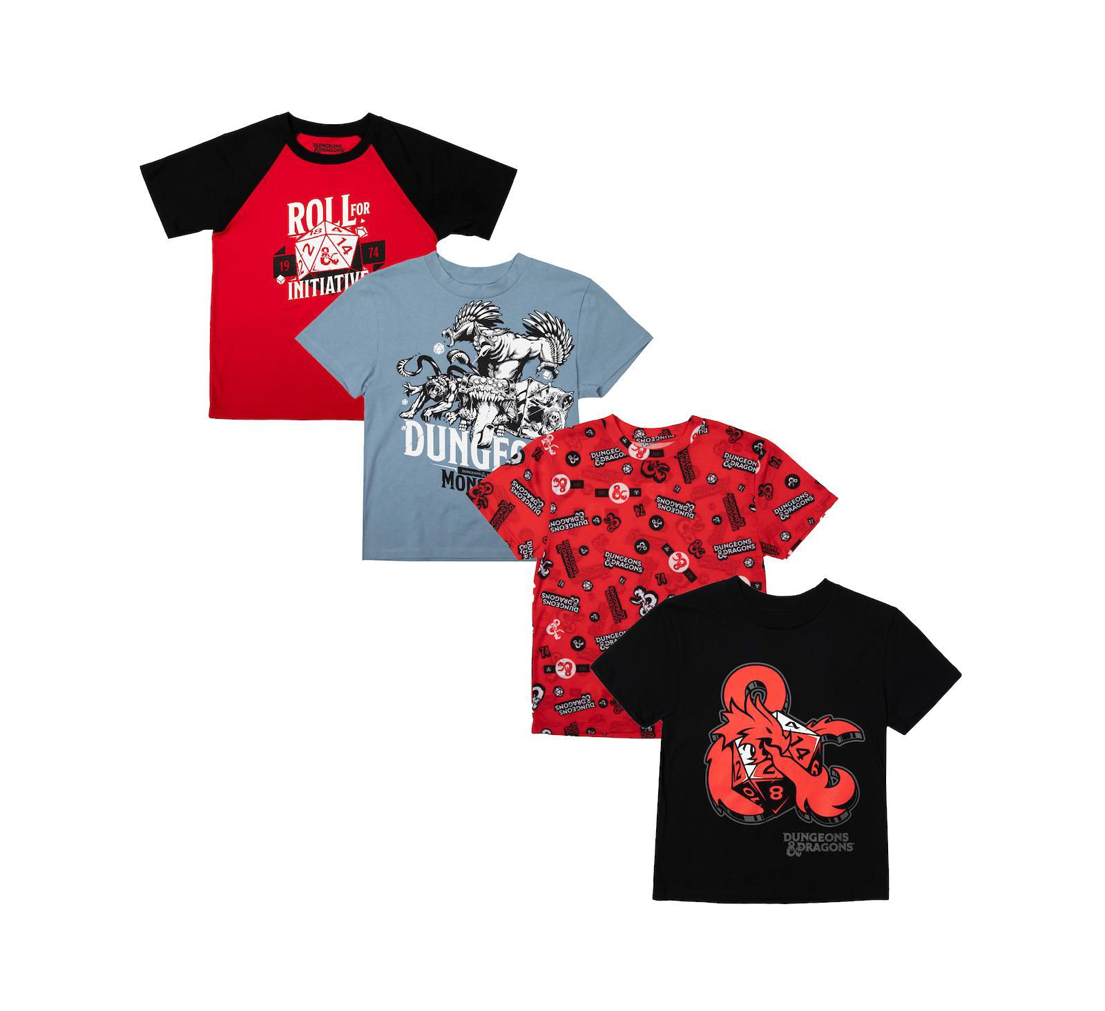 Dungeons & Dragons Dungeons and Dragons Youth Boys 4- Pack Tees-Large