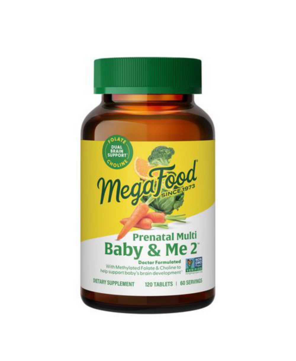 Пренатальный мультивитаминный комплекс MegaFood Baby and Me 2 с железом, холином и метилированным фолатом, 120 шт.