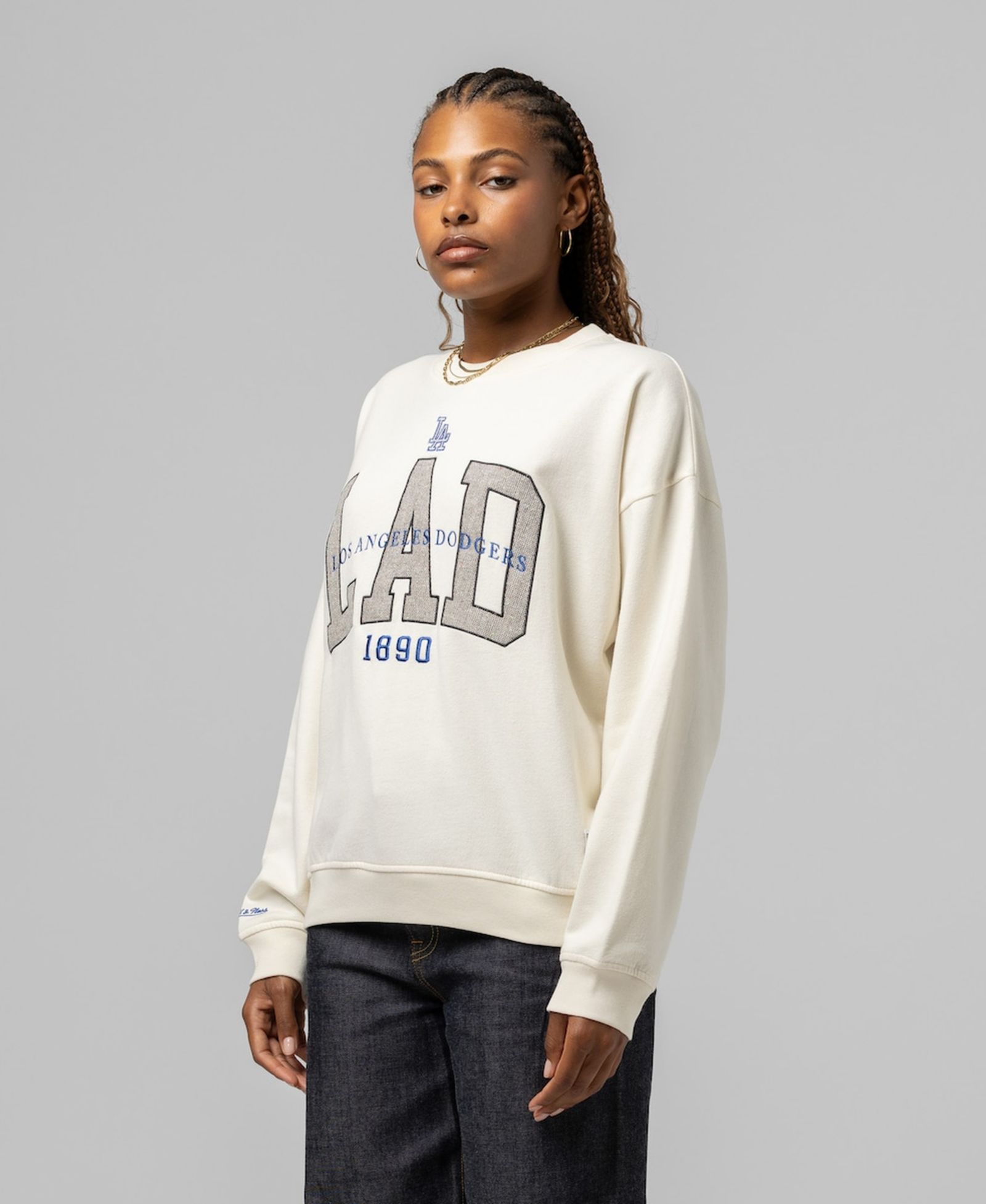 Mitchell & Ness Женский свитшот с круглым вырезом Los Angeles Dodgers Cream