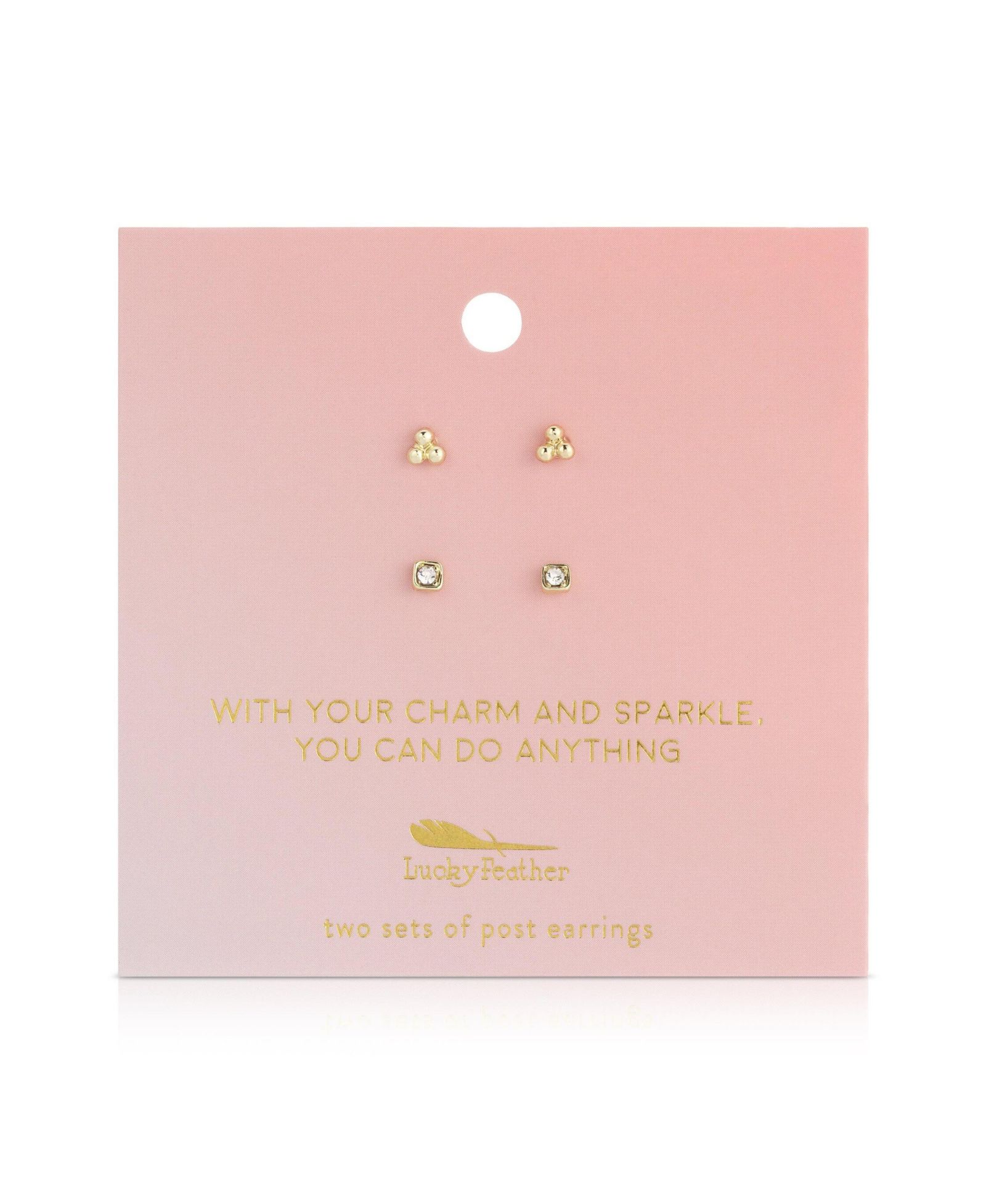 Lucky Feather Набор сережек Trio + Sparkle - CHARM