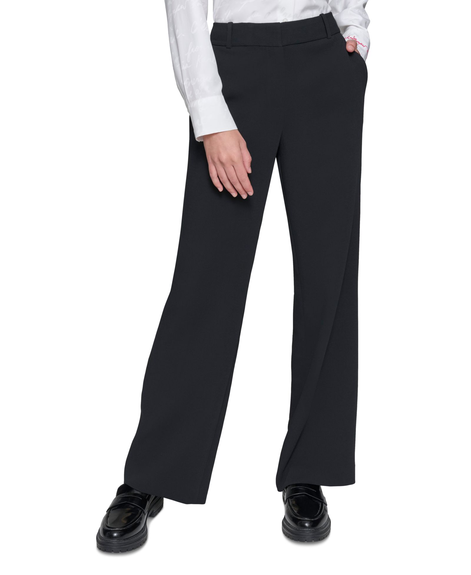 KARL LAGERFELD PARIS Women's Bootcut High-Rise Pants