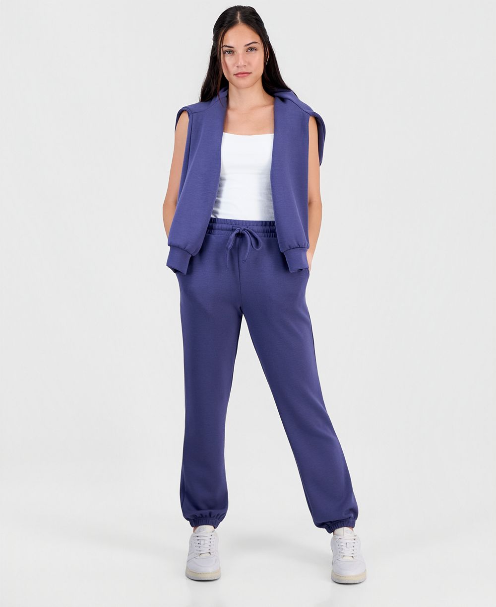 Tinseltown Juniors' Drawstring-Waist Scuba Jogger Pants