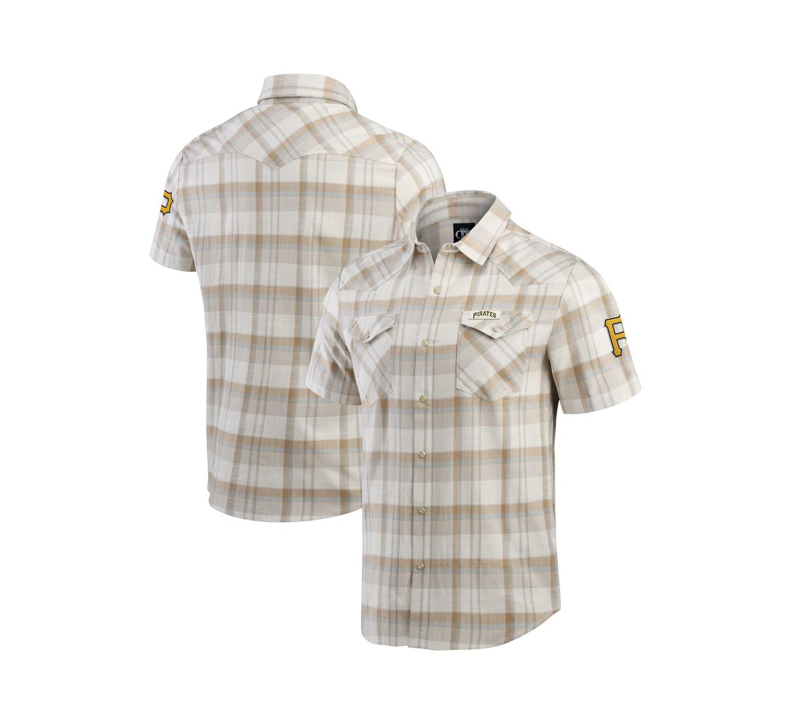 Darius Rucker Collection by Fanatics Men's Gray Pittsburgh Pirates Plaid Full-Snap Shirt
