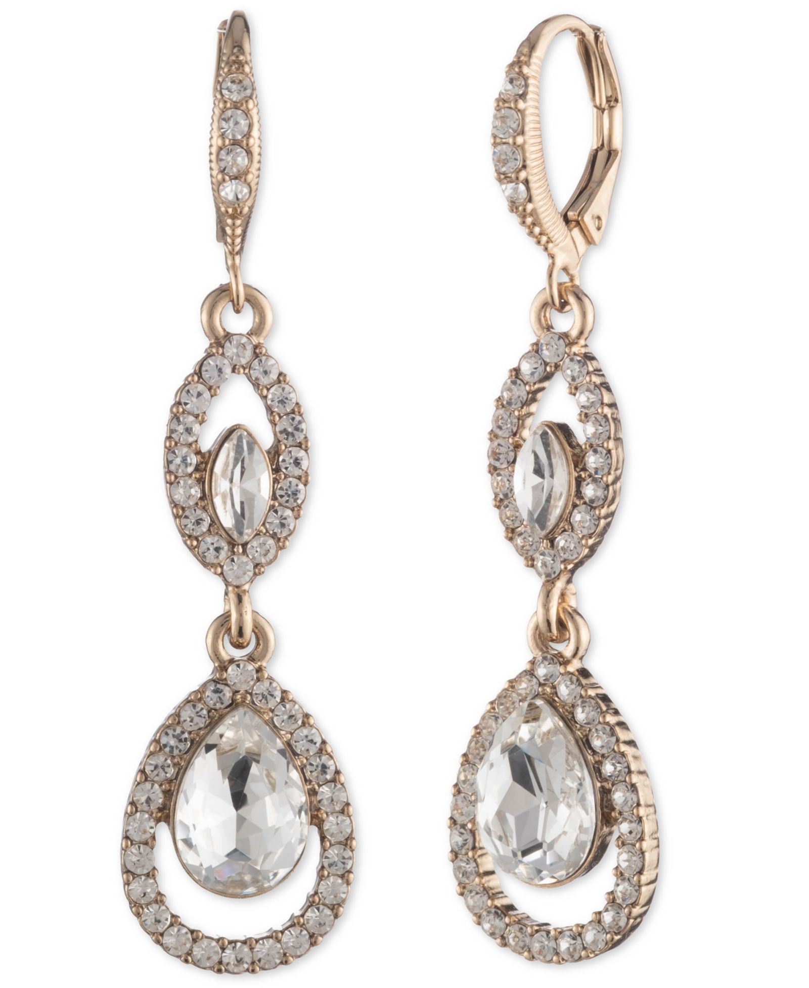 Givenchy серьги Double Drop с использованием стеклянных камней