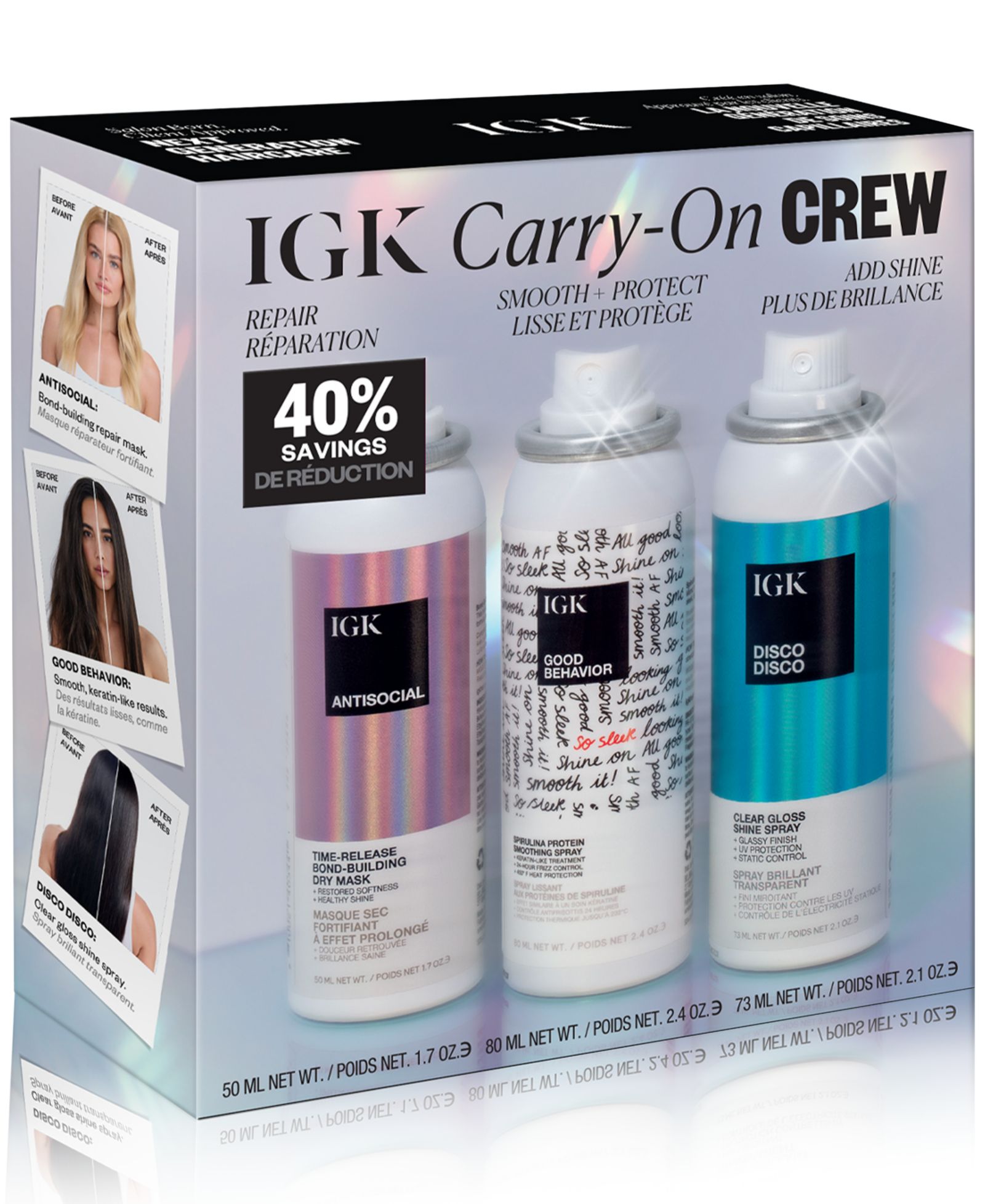 IGK Hair 3-Pc. Carry-On Crew Styling Set