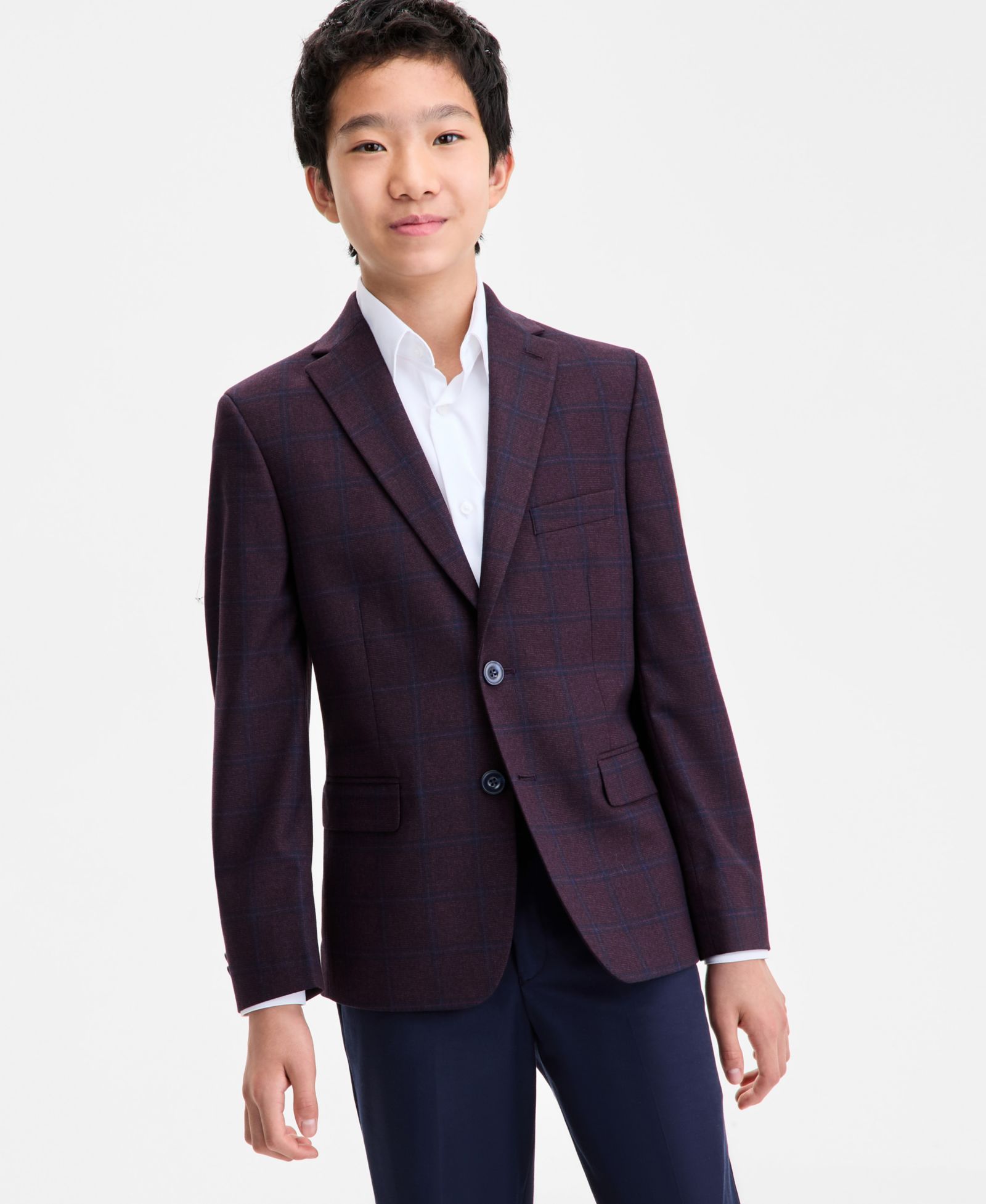 Michael Kors Boys' 8-20 Plain Plaid Jacket