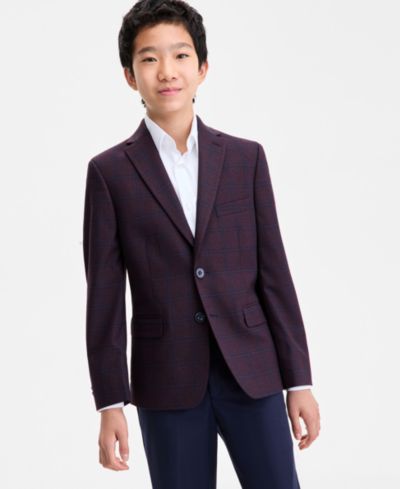 Michael Kors Boys' 8-20 Plain Plaid Jacket