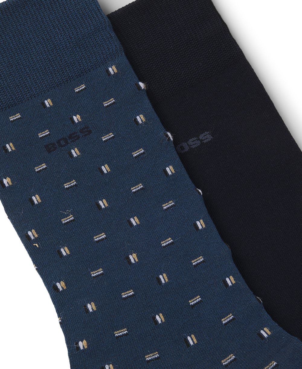 Мужские носки BOSS by Hugo Boss Crew Mini Pattern, упаковка 2 шт