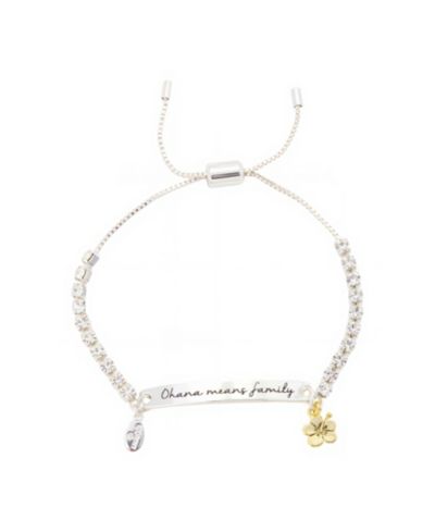 Disney Lilo and Stitch "Ohana" Crystal Adjustable Bolo Bracelet