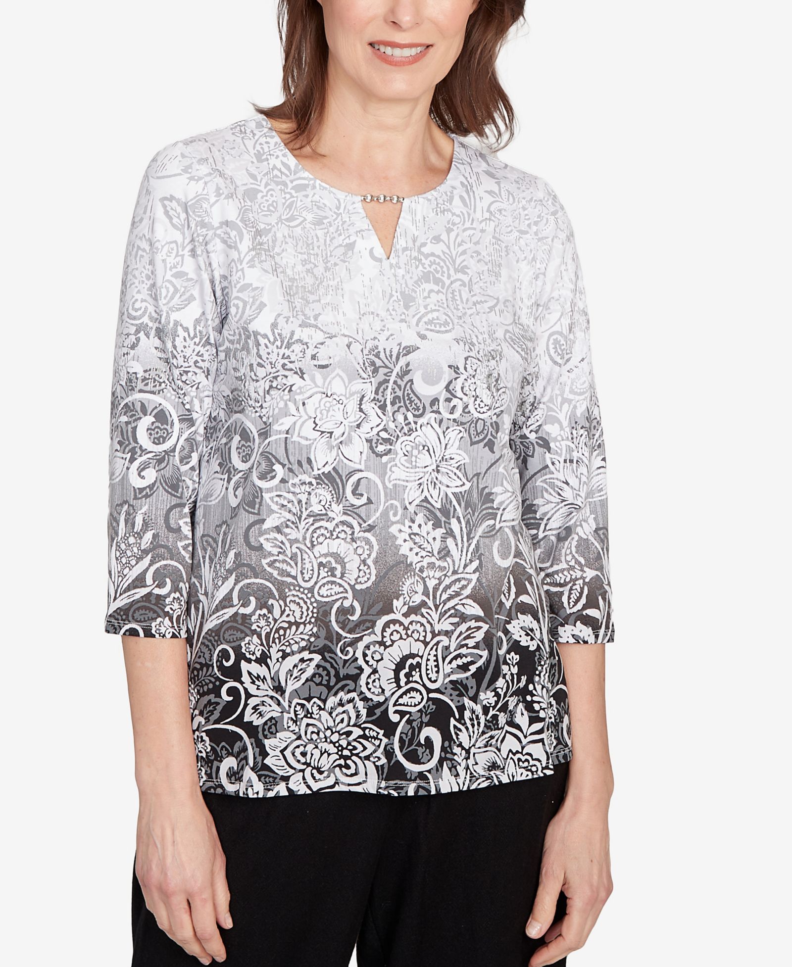 Женский топ Alfred Dunner Petite Ombre Scroll, размер Petite