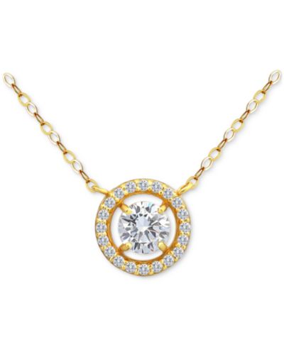 Giani Bernini Round Necklace (1-1/2 ct.t.w) в 18K Gold Plated Sterling Silver