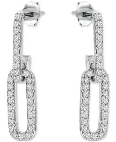 Giani Bernini Link Drop Earrings in (7/8 ct. t.w.) Gold Pleated Sterling Silver, Macy's Exclusive