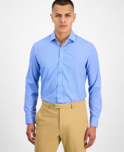 Мужская рубашка Tom Baine Slim-Fit Performance Four-Way Stretch Mini Plaid