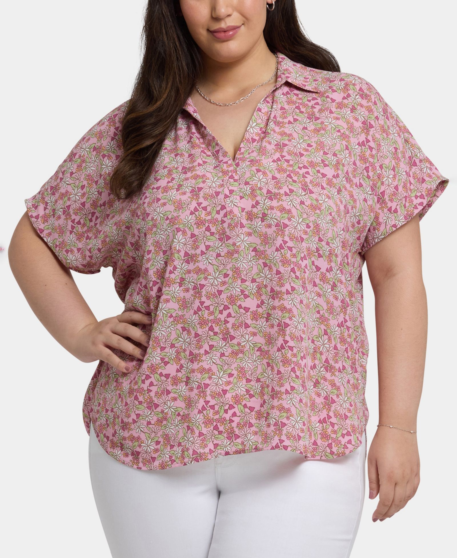 NYDJ Plus Size Becky Short Sleeve Pullover Top