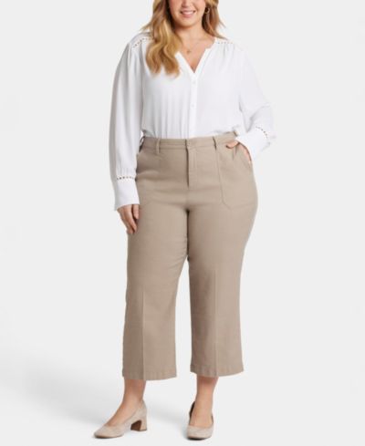 NYDJ Plus Size Wide Leg Cargo Capri Pants