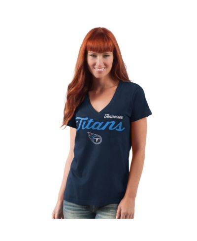 G-III 4Her by Carl Banks Женская футболка V-образный вырез Tennessee Titans Navy
