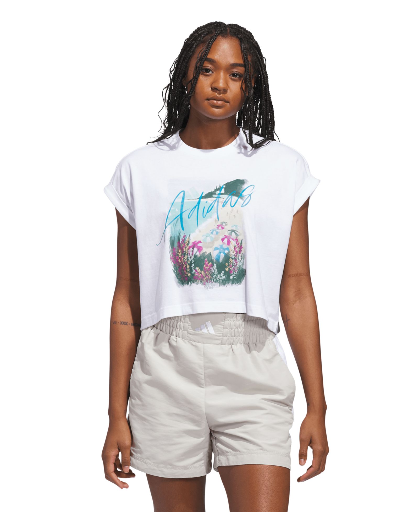 adidas Women's Summer Romance Crewneck Graphic Cotton T-Shirt