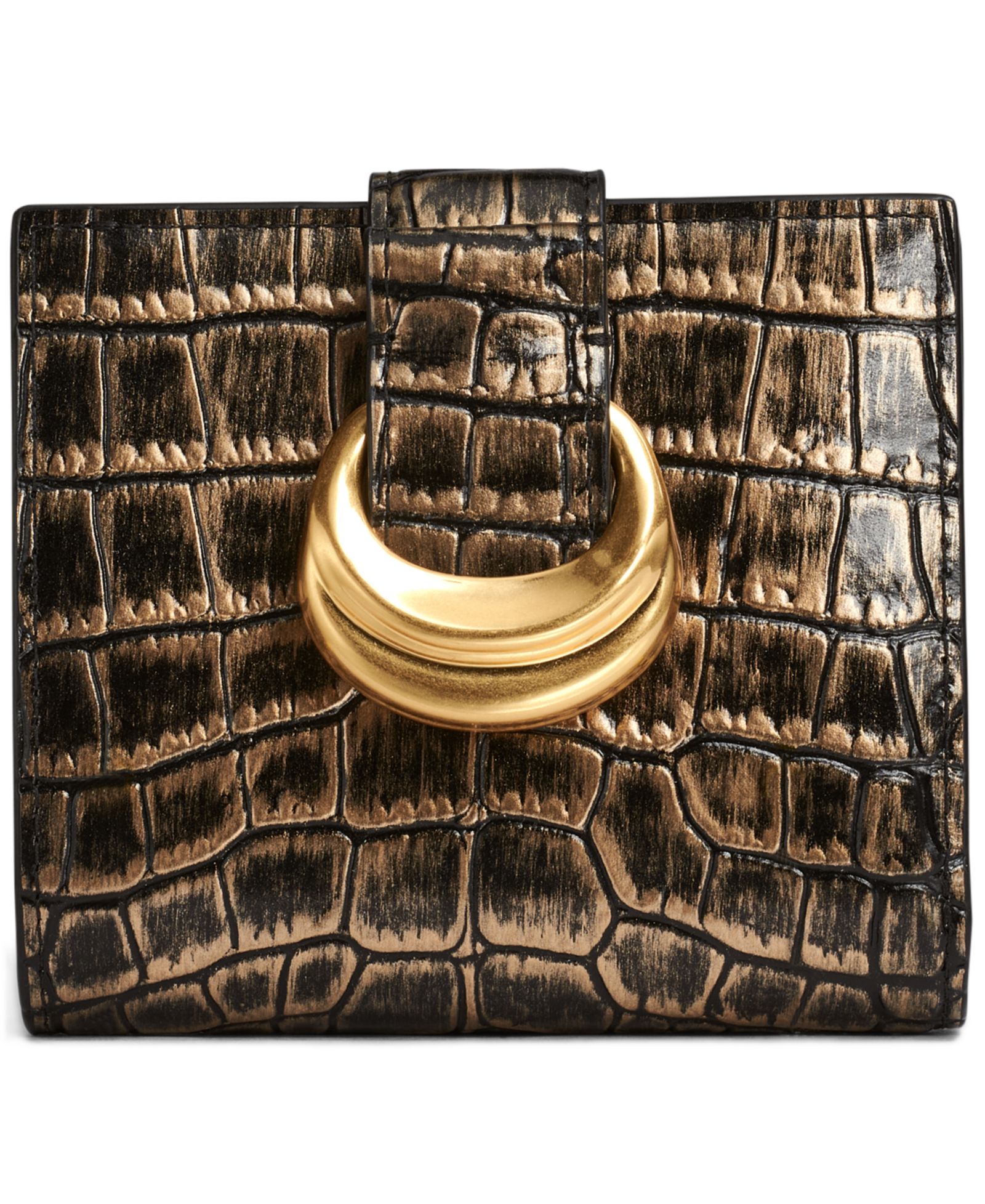 Donna Karan New York Women's Valley Stream Metallic Croco Small Wallet