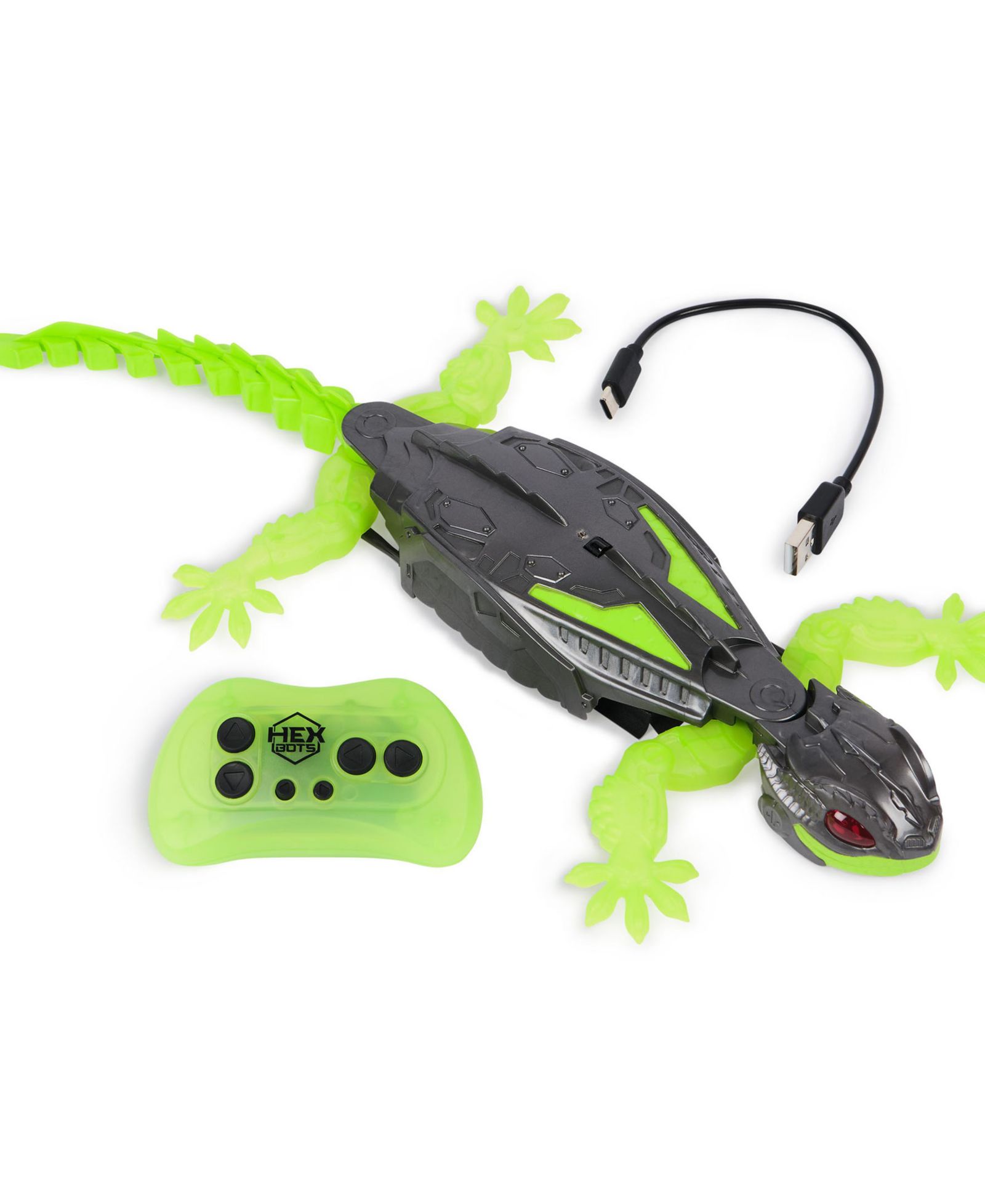 Hex Bots Glow-in-the-Dark Remote Control Wall Crawler Gecko