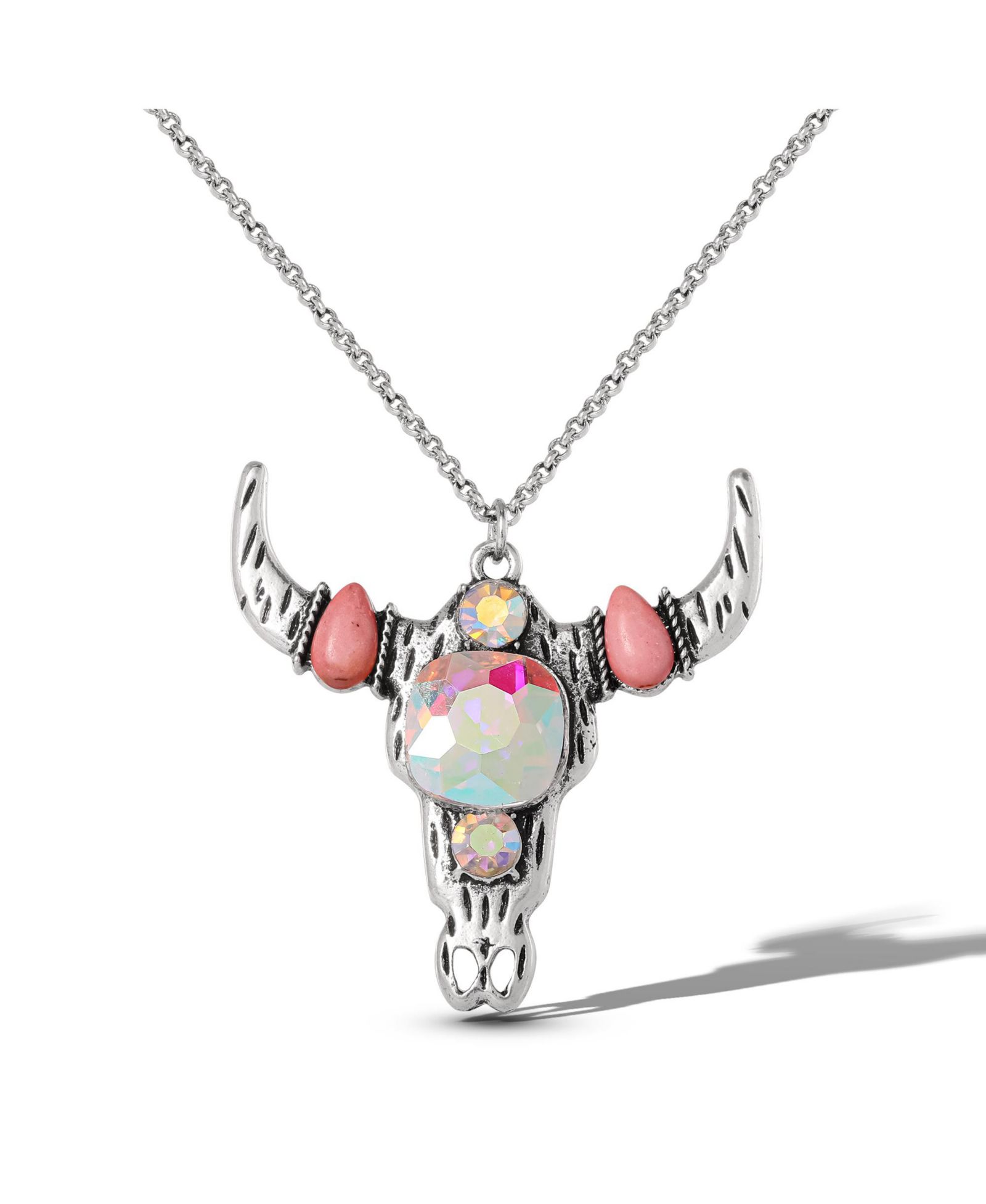 Jessica Simpson Layered Southwestern Horn Pendant and Beaded Necklace Set