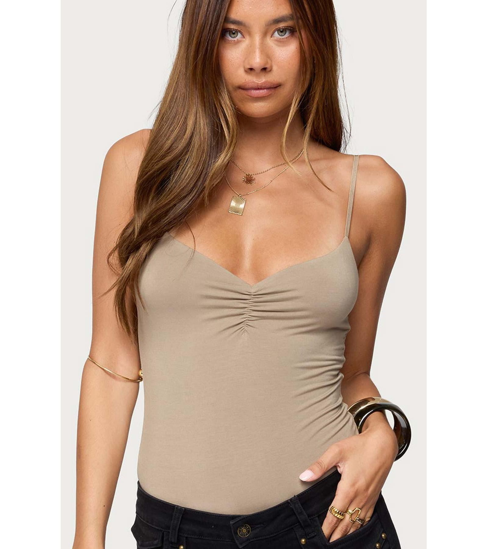 Женский боди Edikted Harlow Gathered V Neck