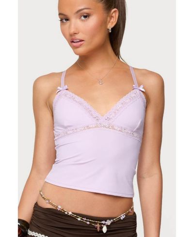 Edikted Women's Fran Lacey V Neck Tank Top
