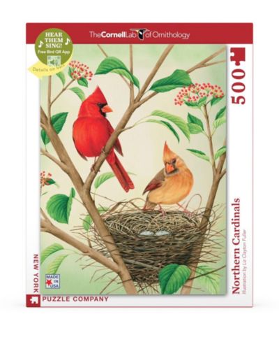 New York Puzzle Company Northern Cardinals 500-Piece Puzzle, Ages 10+