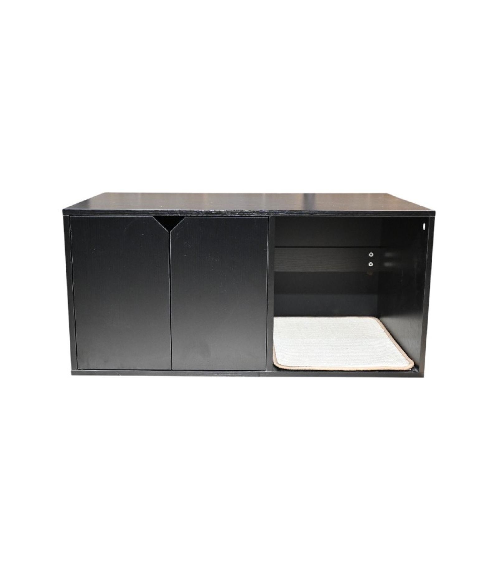 Streamdale Furniture Black Cat Litter Box Enclosure Furniture with Scratch Pad