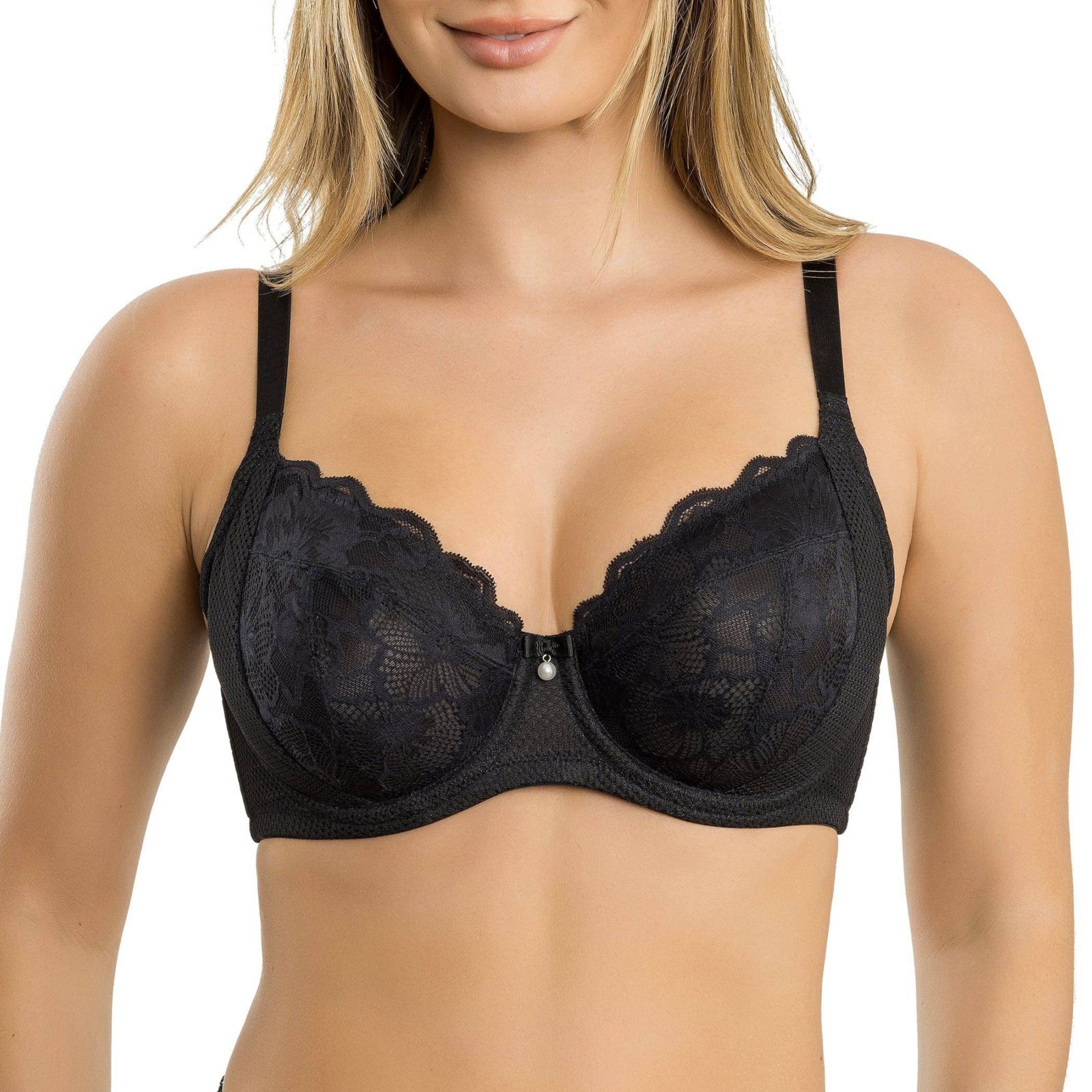 PARFAIT Women's Luxlacy Unlined Wired Bra, Black, 40H