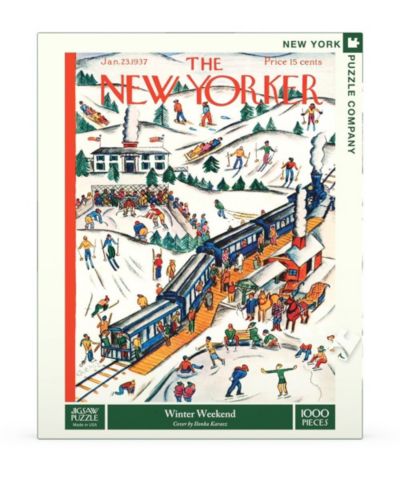 New York Puzzle Company Winter Weekend New Yorker Cover 1000-Piece Puzzle, Ages 14+