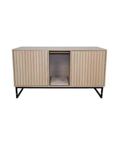 Streamdale Furniture Modern Wooden Cat House with Scratching Mat - 47.64" x 21.46" x 25.98", 76.4 lbs