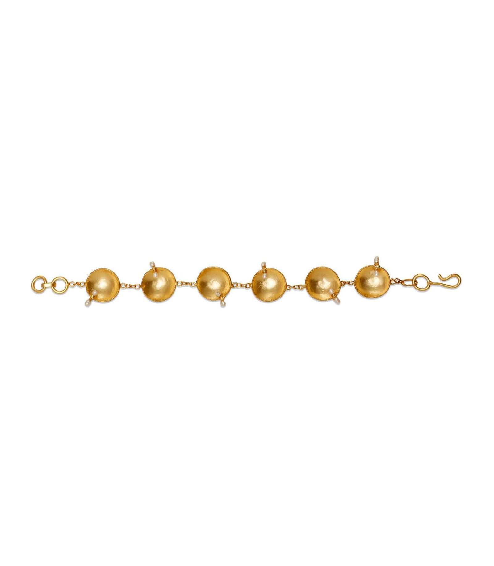22k Gold Plated Adjustable Vitr Bracelet with Freshwater Pearls