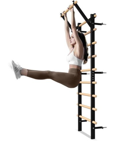 Syedee Swedish Ladder Stall Bar, Wall-Mounted Multifunctional Gym for Home Fitness, Kids Climbing and Stretching