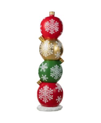 Glitzhome 36.25" Resin Christmas Stacked Ornament Porch Décor