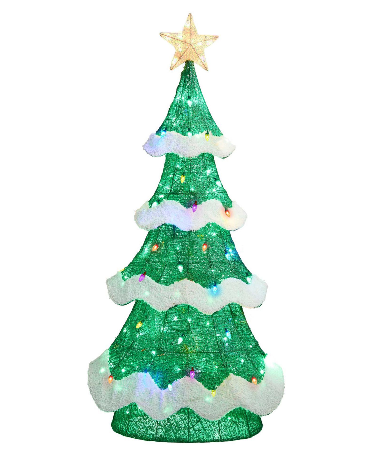 Glitzhome 74.5" Lighted Mesh 3D Christmas Tree